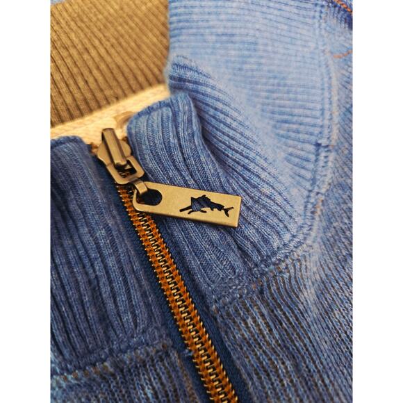 Tommy Bahama Blue Gray Reverible Winter Warm 1/4 Zip Men's Sweater XL - Picture 5 of 8